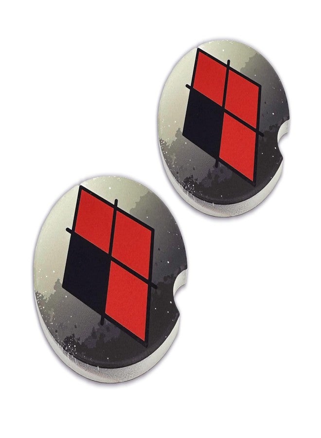 Elektroplate Officially Licensed DC Comics Harley Quinn Automotive Ceramic Coasters (2.6" Diameter) | Universal Fit for Cars, Trucks, SUVs & More | Absorbent Non-Slip Durable | Set of 2 - Image 1